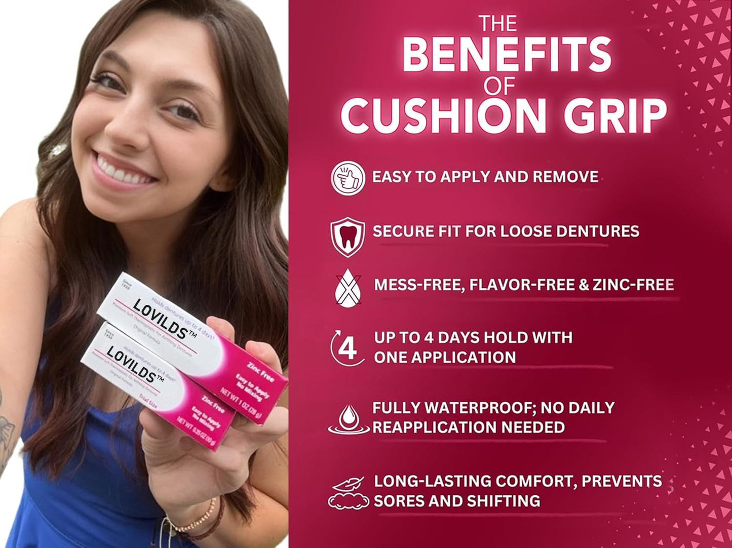 𦷠BUY 2 GET 2 FREE |LOVILDSā¢No-Slip Denture Gel ā 4-Day Hold