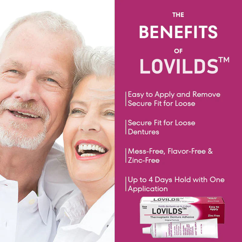 𦷠BUY 2 GET 2 FREE |LOVILDSā¢No-Slip Denture Gel ā 4-Day Hold
