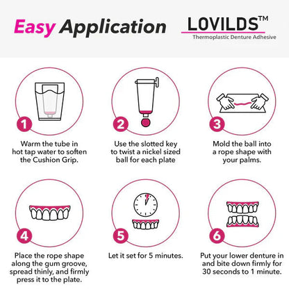 🦷 BUY 2 GET 2 FREE |LOVILDS™No-Slip Denture Gel – 4-Day Hold
